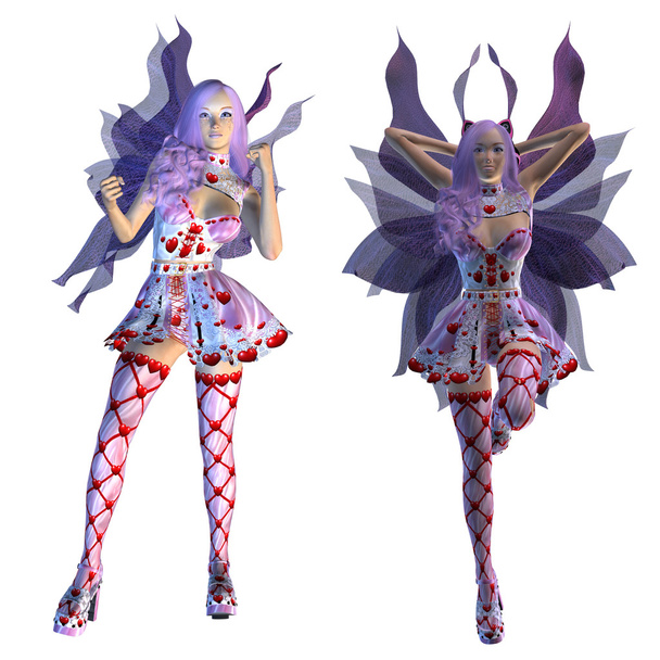 Valentine fairy with violet hair - Photo, Image