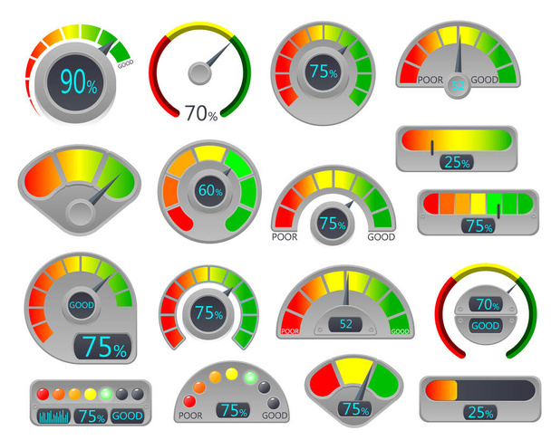 Business credit score vector speedometers - Vector, Image