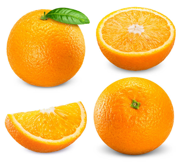 Ορισμός πορτοκαλί φρούτων που απομονώνονται σε λευκό φόντο - Φωτογραφία, εικόνα