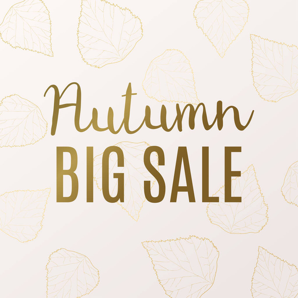 Big Autumn sale. Fall sale design. Can be used for flyers, banners or posters. Vector illustration - Vecteur, image