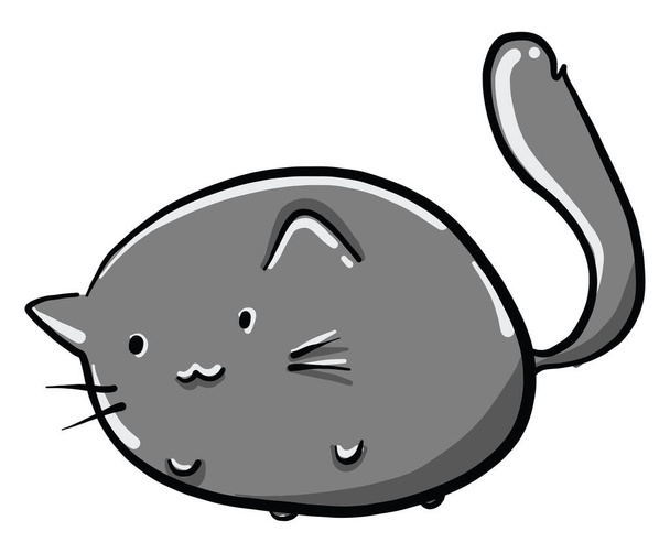 太った猫、イラスト、白い背景のベクトル - ベクター画像