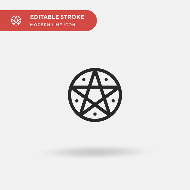 Pentagram Simple vector icon. Illustration symbol design template for web mobile UI element. Perfect color modern pictogram on editable stroke. Pentagram icons for your business project - Vector, Image