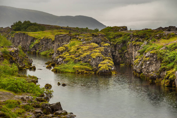 View of the Thingvallavatn, the largest natural lake in Iceland in Thingvellir National Park, Iceland. - Photo, Image