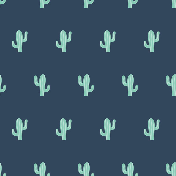 Cute cactus seamless pattern Mexican ethnic classical embroidery succulent cactus latin america background Template for clothes textiles t-shirt design. Vector illustration. Doodle Green grey colors.. - Vektör, Görsel