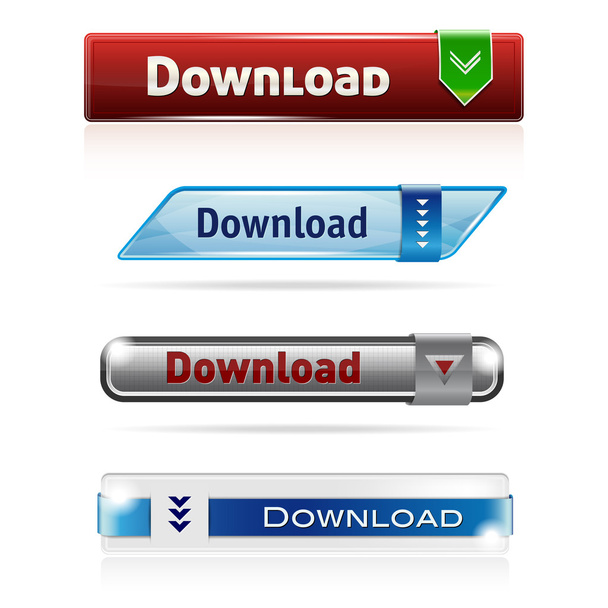 Set von vier Download-Buttons - Vektor, Bild