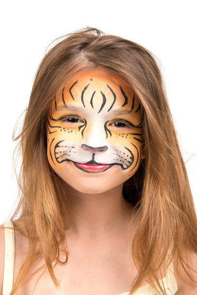 gezicht schilderen tijger - Foto, afbeelding