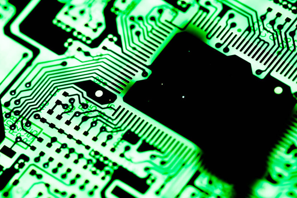 Abstract, close up of Mainboard Fundo eletrônico. (placa lógica, placa-mãe cpu, circuito, placa do sistema, mobo) - Foto, Imagem