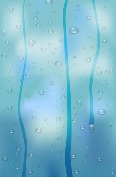 gotas de lluvia en ventana de vidrio - Vector, Imagen