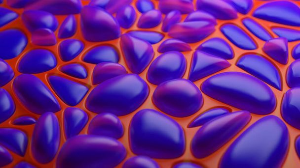 Illustration de fond organique abstraite. Peau de grenouille vive. Violet et orange - Photo, image