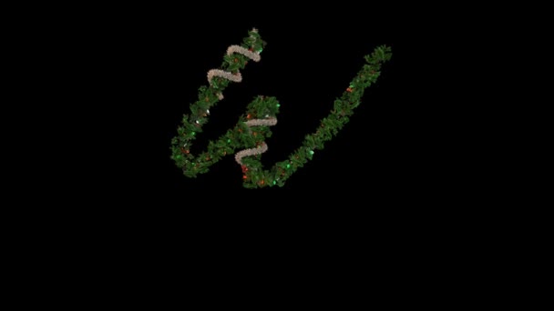 animoitu loma tekstin typografia muodostettu pois joulun seppele ja vilkkuu valot W - Materiaali, video
