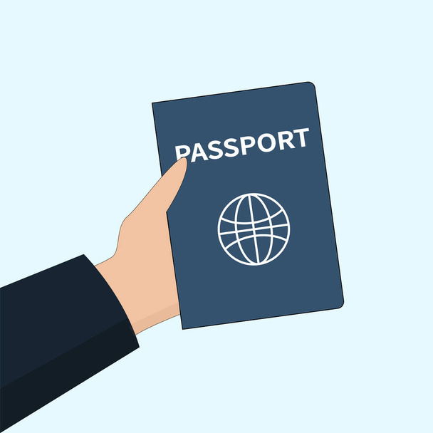 Passport in hand. - Vector, Image