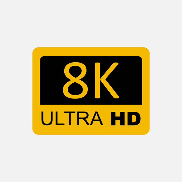 Λογότυπο 8K Ultra HD, 8K High Definition. Εικονογράφηση διανύσματος EPS 10 - Διάνυσμα, εικόνα