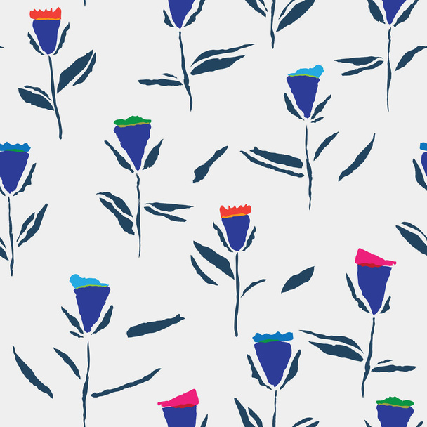 Seamless pattern vector design with pretty stylized flowers - Вектор, зображення