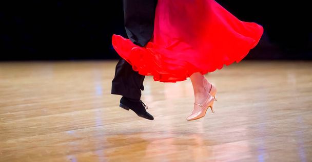 Man and woman dancer latino international dancing.  Ballroom dancing is a team spor - Photo, Image