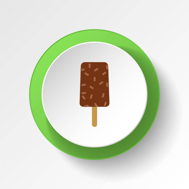 helado de chocolate icono de botón de color. Elemento de icono de ilustración de helado. Los signos y símbolos se pueden utilizar para la web, logotipo, aplicación móvil, interfaz de usuario, UX sobre fondo blanco
 - Vector, imagen