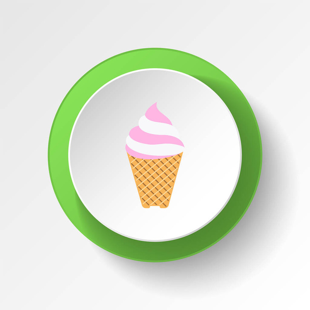 アイスクリームリリー色のボタンのアイコン。アイスクリームイラストアイコンの要素。白い背景にWeb 、ロゴ、モバイルアプリ、 UI 、 UXなどの記号や記号を使用できます。 - ベクター画像