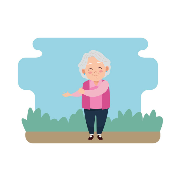 милый счастливый аватар бабушки
 - Вектор,изображение