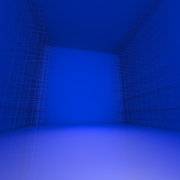 Absztrakt kék üres szoba - Fotó, kép