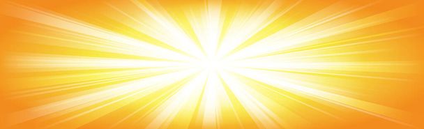 Φωτεινός ήλιος σε κίτρινο-πορτοκαλί φόντο - Εικονογράφηση - Διάνυσμα, εικόνα
