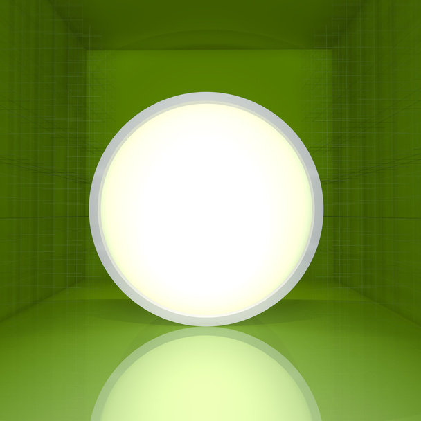 üres kerekített doboz bemutatás a zöld üres szoba - Fotó, kép