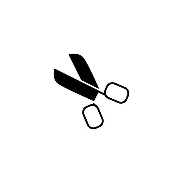 Иллюстрационный векторный рисунок иконки ножниц. Подходит для портного, стрижка, парикмахерская, салон, пунктирная линия и т.д. - Вектор,изображение