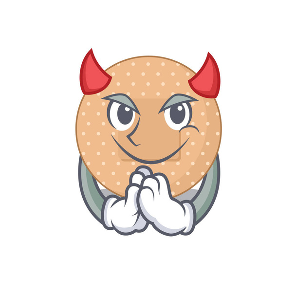 Rounded bandage clothed as devil cartoon character design on Halloween night. Vector illustration - Vektor, Bild