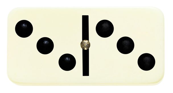 ein Dominostein auf isoliert auf weiß - Foto, Bild