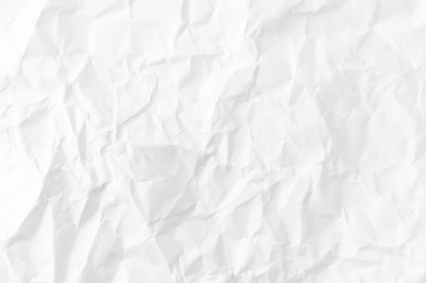 Top view of white crumpled paper texture background. - Foto, Imagen