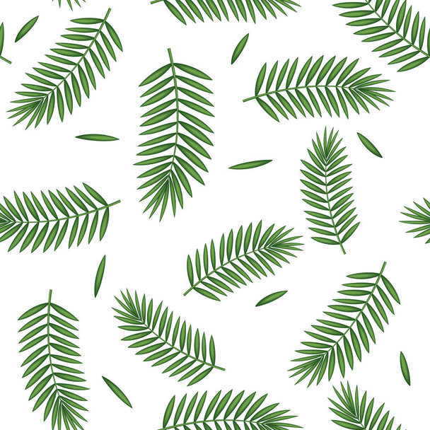 pattern with palm leaves on a white background, color vector illustration, design, decoration - ベクター画像