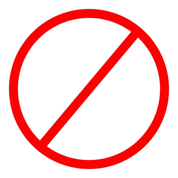 No Sign Empty Red Crossed Out Circle - Vector, Image