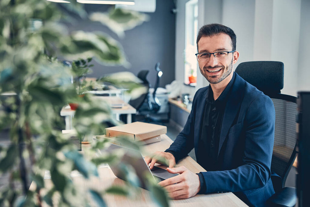 Portrait of a smiling businessman in his office - Foto, afbeelding