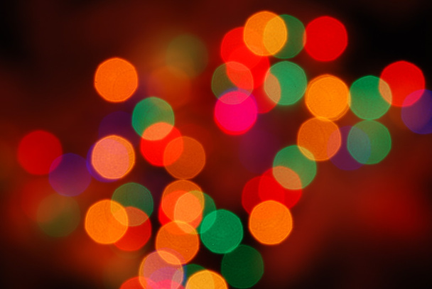 Christmas lights glowing (blur motion background) - Foto, afbeelding