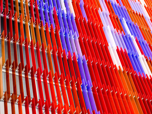 intérieur en feuille de plastique acrylique, motif coloré rouge-vert de conception de concept - Photo, image