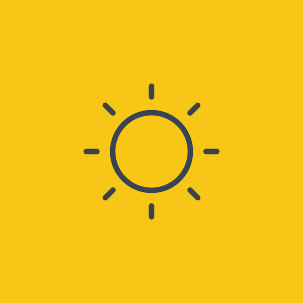 Sonnensymbol. Vektor Sumbol Konzept Sommer in flachem, schlichtem Designstyleauf orangefarbenem Hintergrund EPS10 - Vektor, Bild