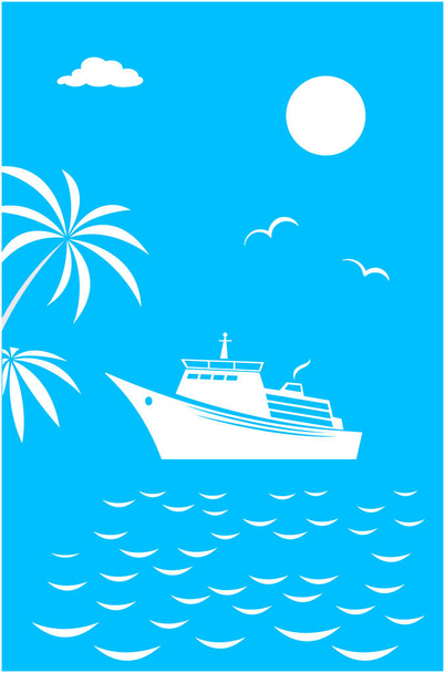 Sea voyage vacation travel card banner - Vector, Imagen