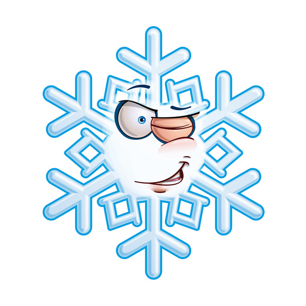 сніжинка смайлика - wink - Вектор, зображення