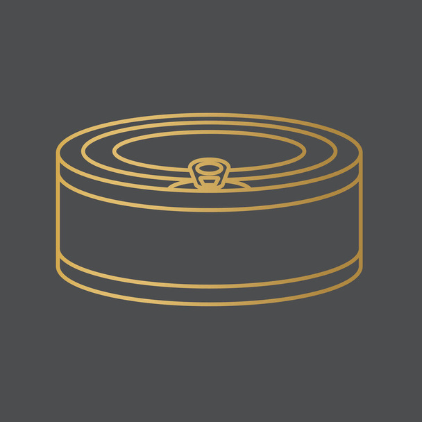 golden preserve food tin can icon- vector illustration - Vector, Image