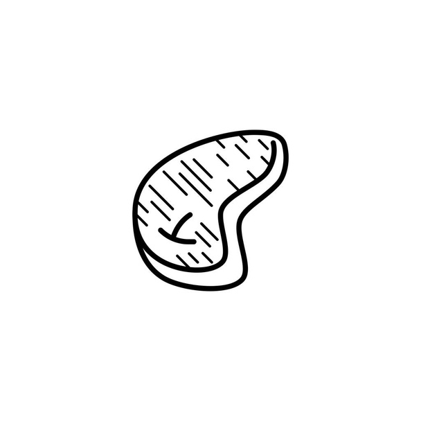 steak, voedsel pictogram vector illustratie - Vector, afbeelding