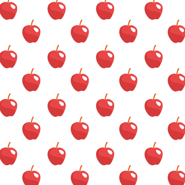 apples fresh fruits pattern background - Vector, Image