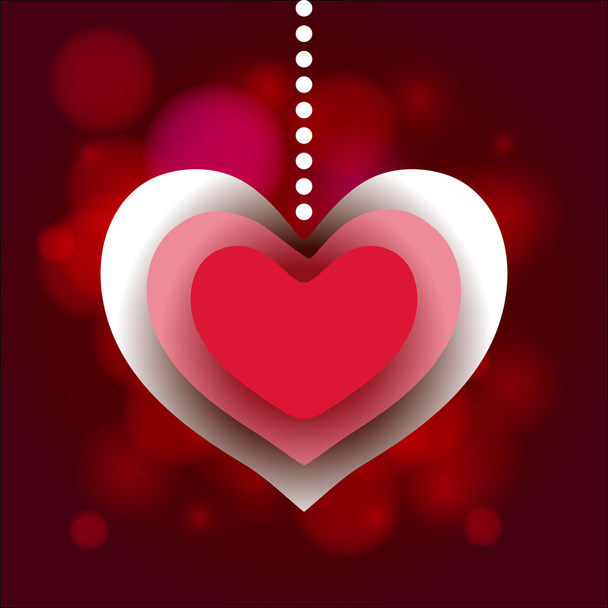 Valentine Day heart label love background - Vector, Image