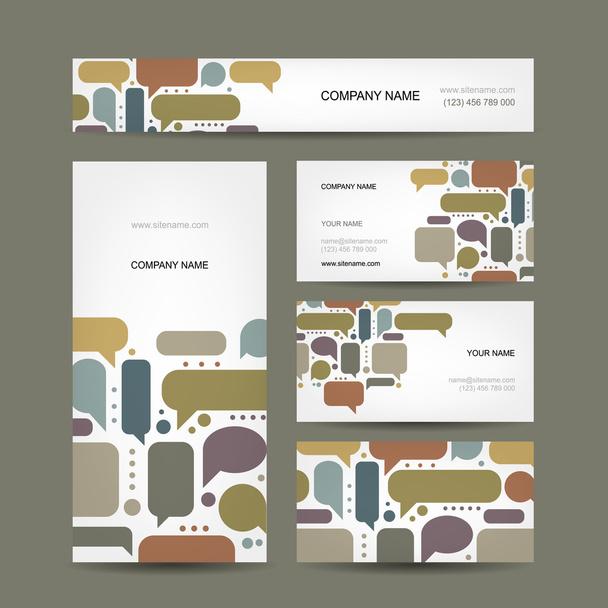 Business cards collection with infographic frames - Vector, imagen