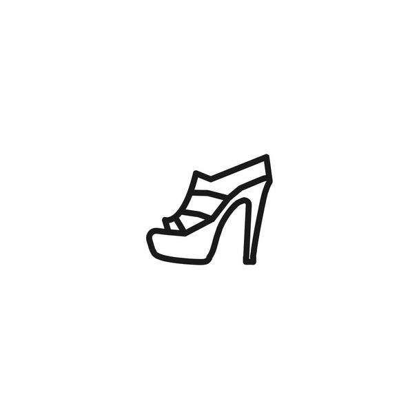 women's heeled sandals line icon on white background - Vector, Image