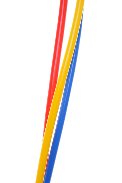 barevné kabely používané v elektrických a počítačové sítě - Fotografie, Obrázek