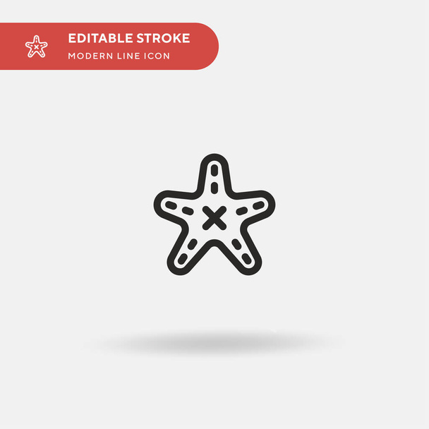 Starfish Simple vector icon. Illustration symbol design template for web mobile UI element. Perfect color modern pictogram on editable stroke. Starfish icons for your business project - Vector, Image