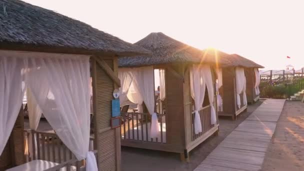 VIP beach cabins at Antalya, Turkey. - Footage, Video