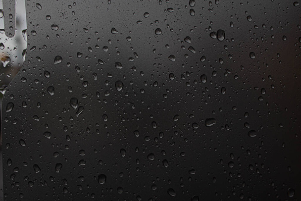 Raindrops on the glass. Raindrops on a sky background. Background. Texture. - Photo, Image