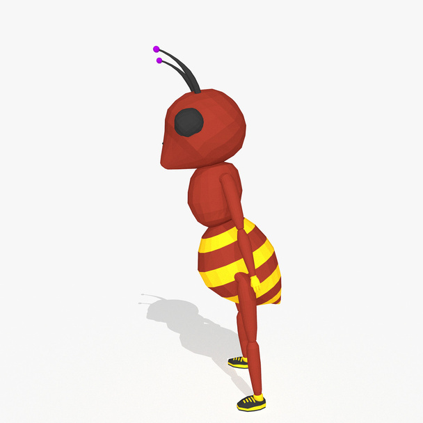 Cartoon ant low poly style - Photo, Image