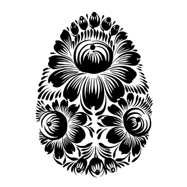 decorative floral silhouette Easter egg - Vector, Image