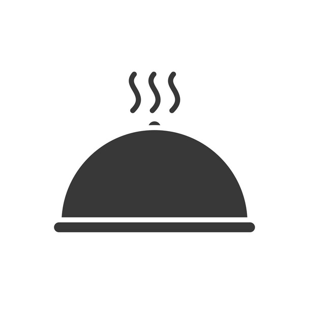 ícone de prato quente, estilo silhueta
 - Vetor, Imagem