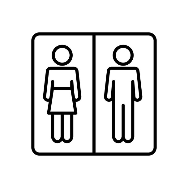 иконка с табличкой туалета, стиль линии
 - Вектор,изображение